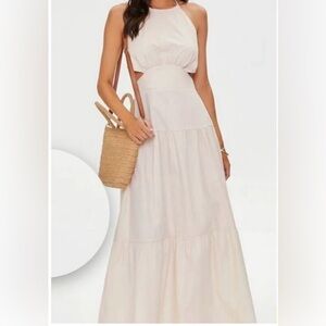 Forever 21 Cream Halter Maxi Dress
